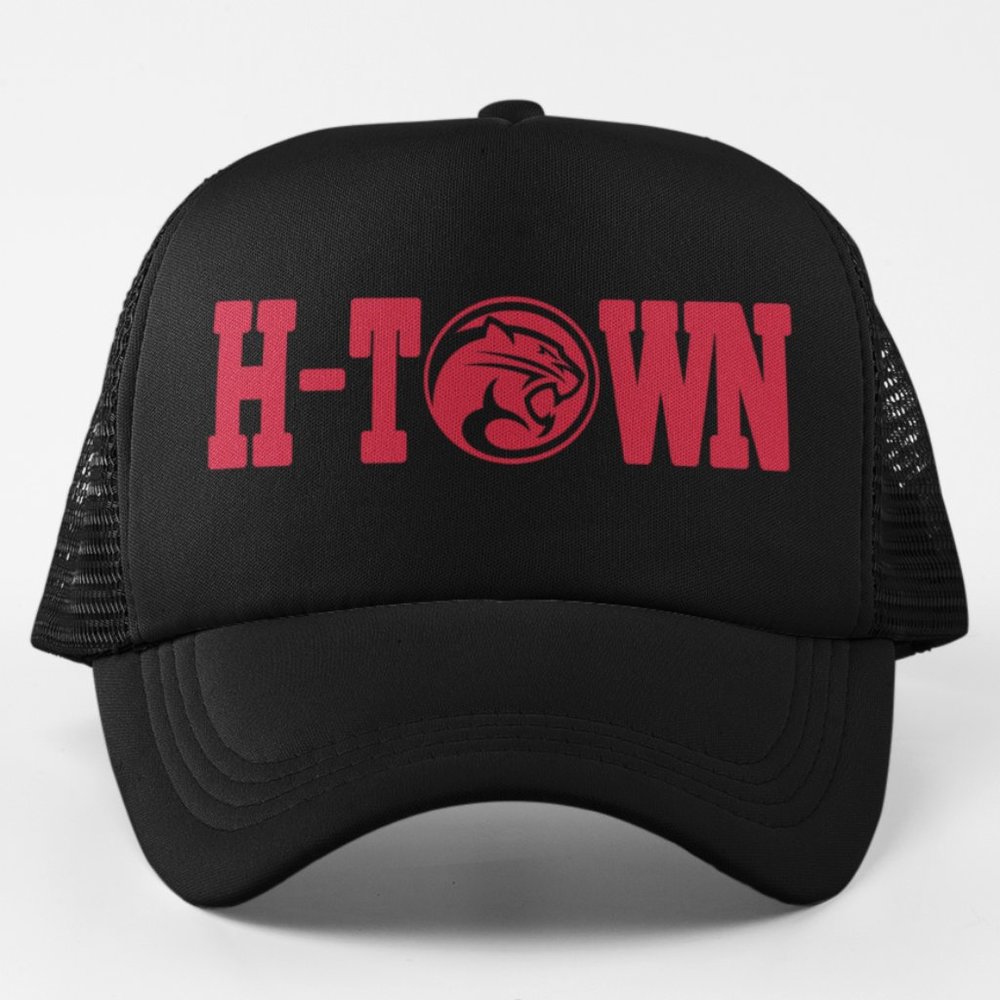 NEW Houston Cougars H-Town Foam Trucker Mesh Snapback Hat BLACK